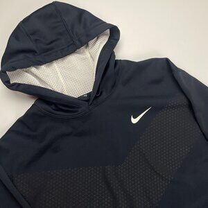 Nike Therma Fit Hoodie Men’s XXL Black White Pullover Sweatshirt  Athletic